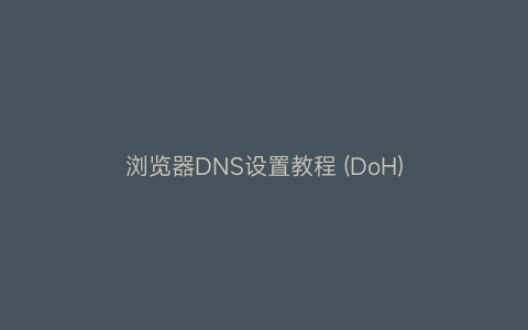 浏览器DNS设置教程 (DoH) | 艾自由网 | ifree6.cn