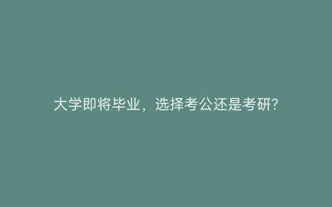 大学即将毕业，选择考公还是考研？ | 艾自由网 | ifree6.cn